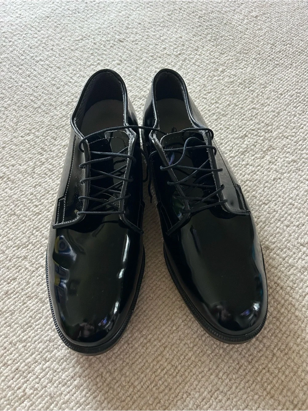 Men's Black Patent Derby Dress Shoes - Classic Lace-Up